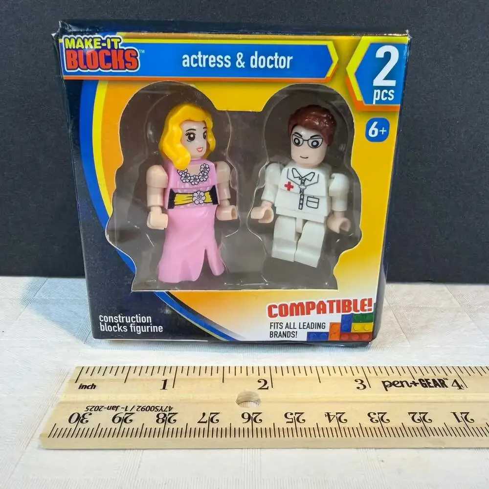 New Make-It Blocks Actress & Doctor 2pcs Miniature Construction Blocks Figurine